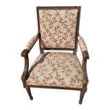 Fauteuil Louis XVI en noyer du XIXème siecle