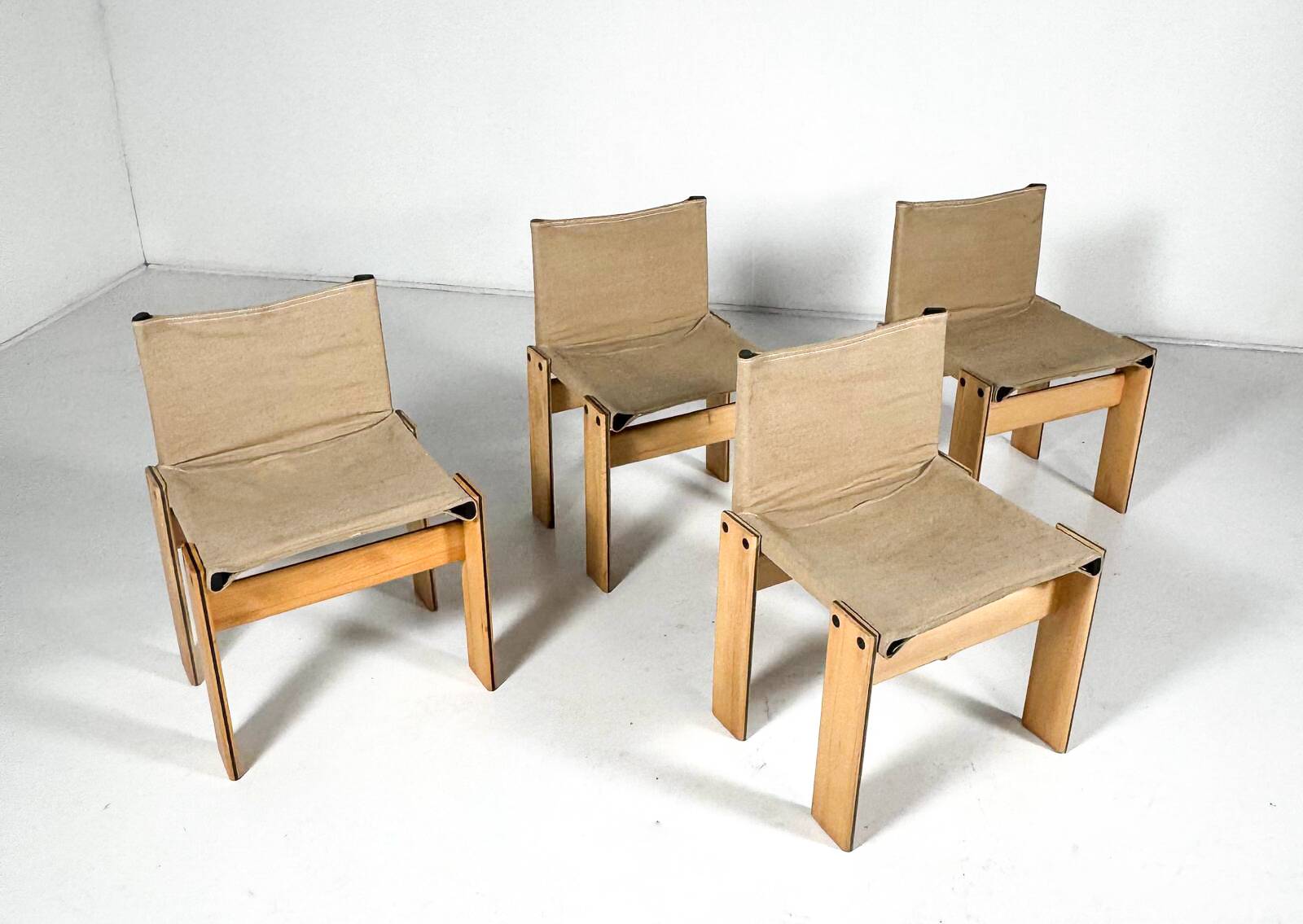 Set of 4 Monk Dining Chairs by Afra & Tobia Scarpa for Molteni, 1970
