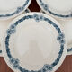 Set of 8 flat plates in Longchamp ironstone model Denise.