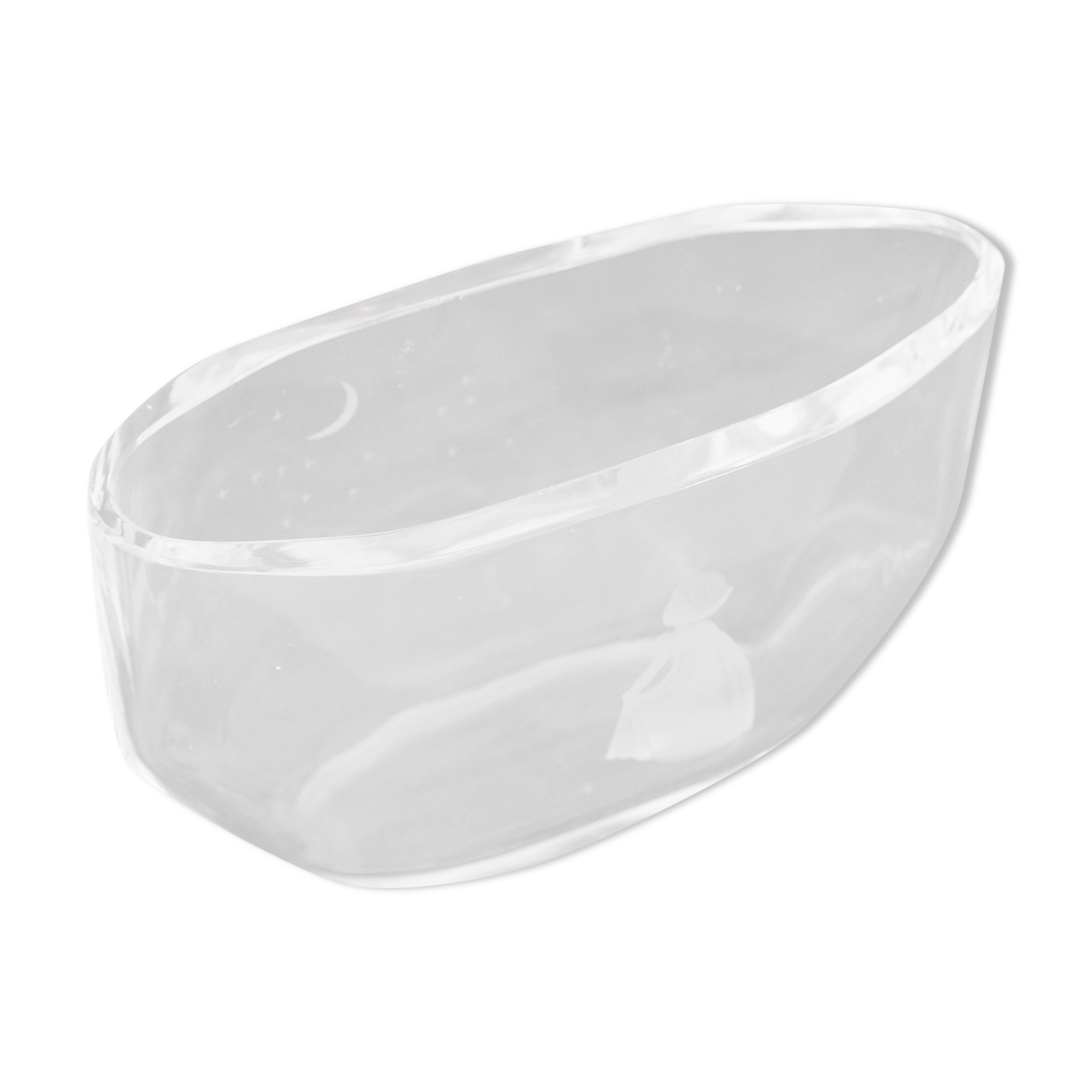 Orrefors vase engraved by Edvin Ohrstrom