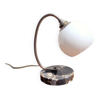 Petite lampe opaline et marbre 1940