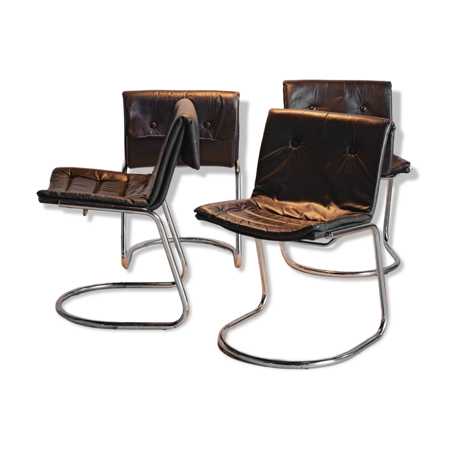 Lot de 4 chaises italiennes, années 70.