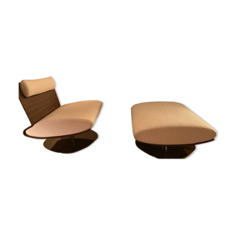 Sacha lakic for roche bobois armchair and footrest