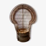 Vintage Emmanuelle de Kok armchair in wicker and bamboo 1970