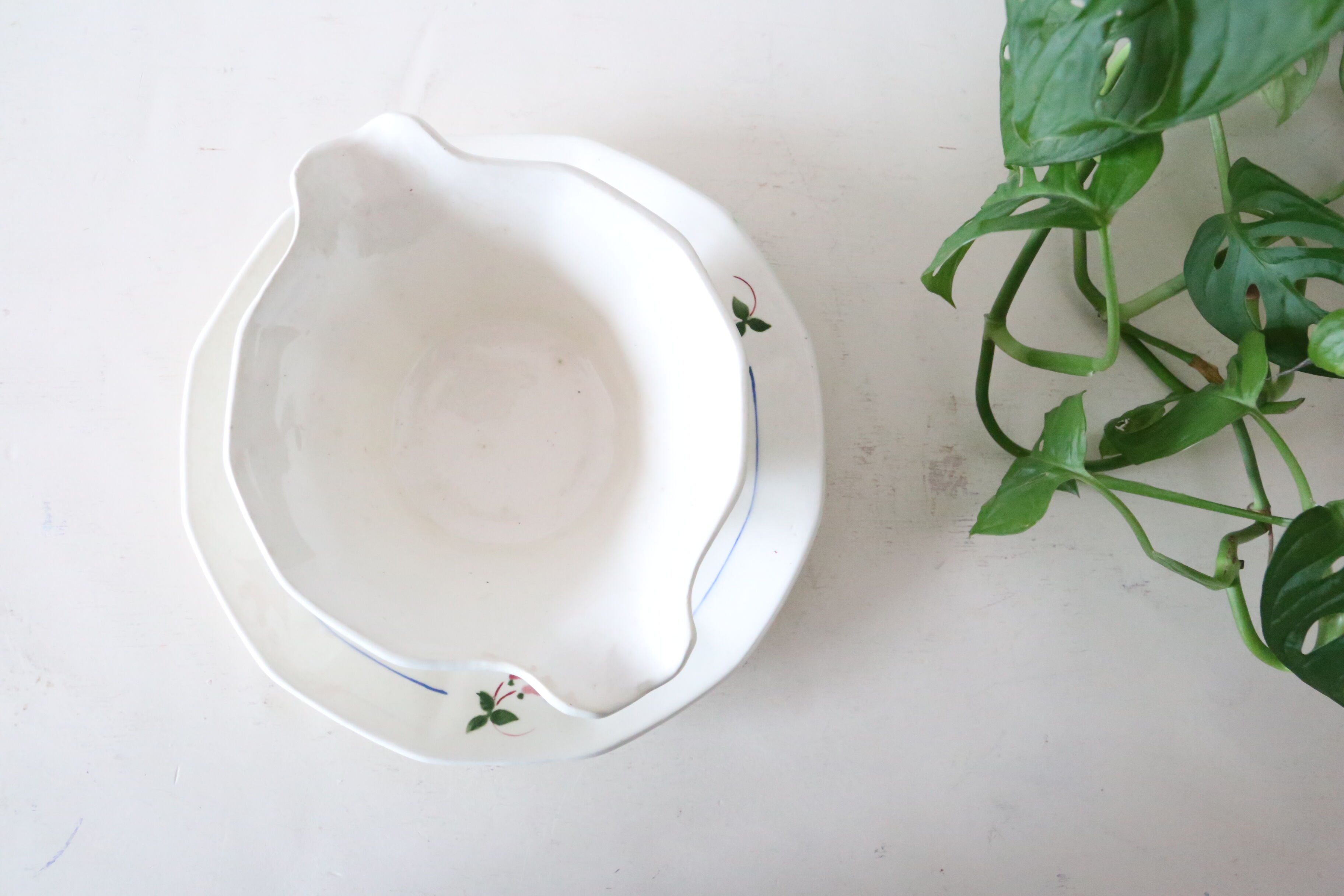 Saucière Sarreguemines, ceramic, Bermuda décor,