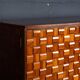 Vintage 20thc italian dry bar cabinet with 'woven' front decor on stand