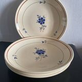 4 assiettes à dessert Saint Amand modèle Prisca fleurs