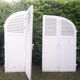 Arched shutters oak louvers H226xW277 4 leaves