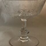 5 19th-century crystal champagne glasses