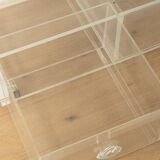 Minimalist chest of drawers from the 1980s, acrylic glass, unique piece