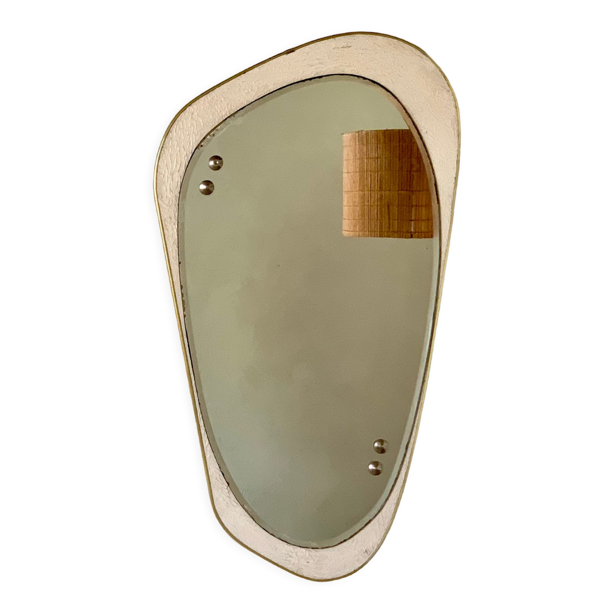 Miroir mural doré asymétrique rétroviseur