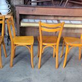 Series of 4 bistro chairs signed Baumann 1950 vintage