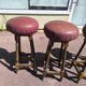 Lot de 4 tabourets de bar cuir et bois