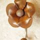 Vintage wood and metal years 70 s hooks in the shape of flowers