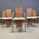Vintage high back wicker dining chairs, 1980s - set of 6