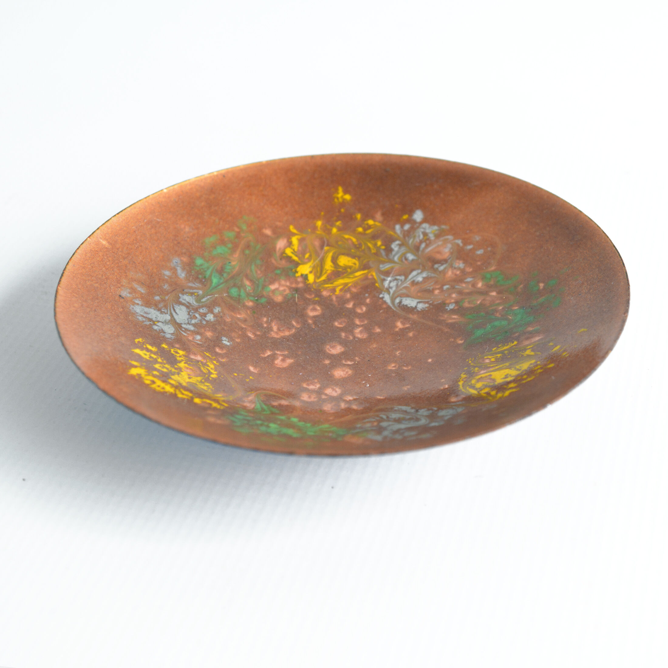 Copper enamel plate, bowl, Germany, 1960s