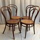 Ensemble de chaises cannées en bois courbé Thonet, années 30-40