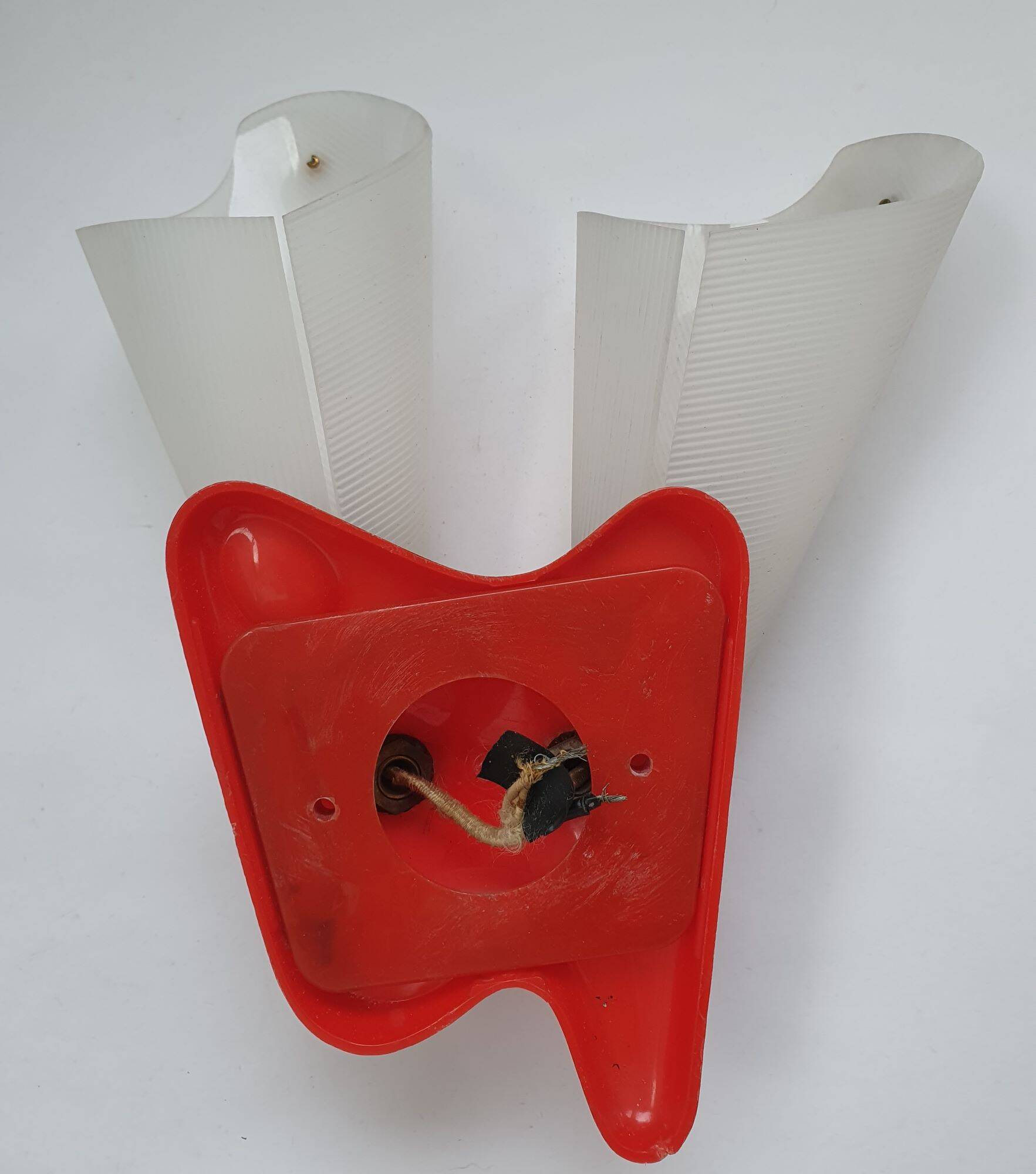 Three vintage rockabilly red plastic wall lights