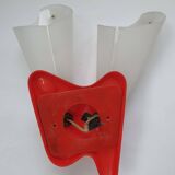 Three vintage rockabilly red plastic wall lights