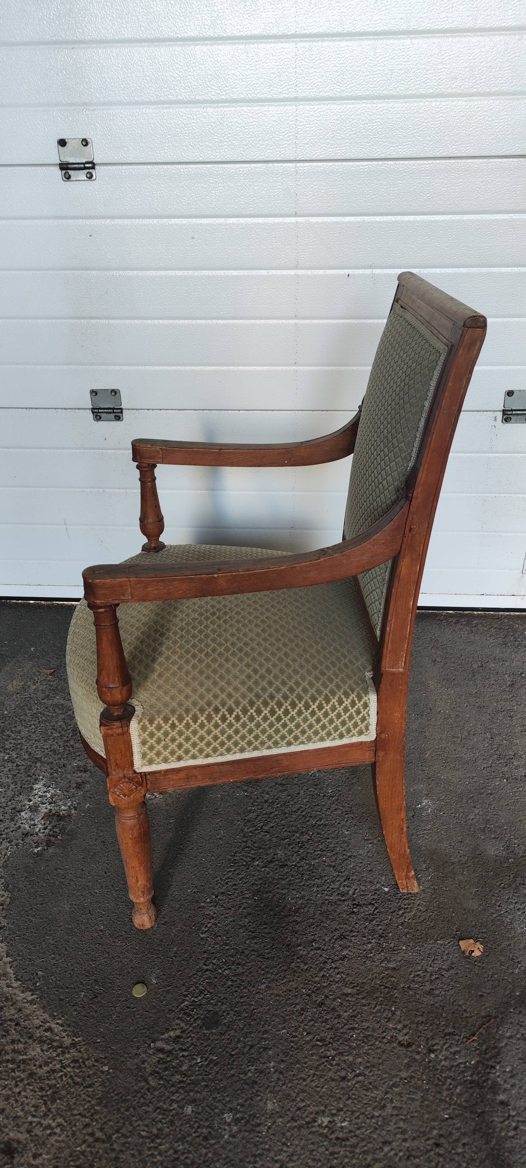 Directoire style armchair with wooden armrests