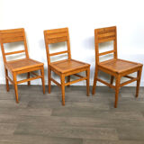 Set of 3 oak chairs from the 50s reconstruction period