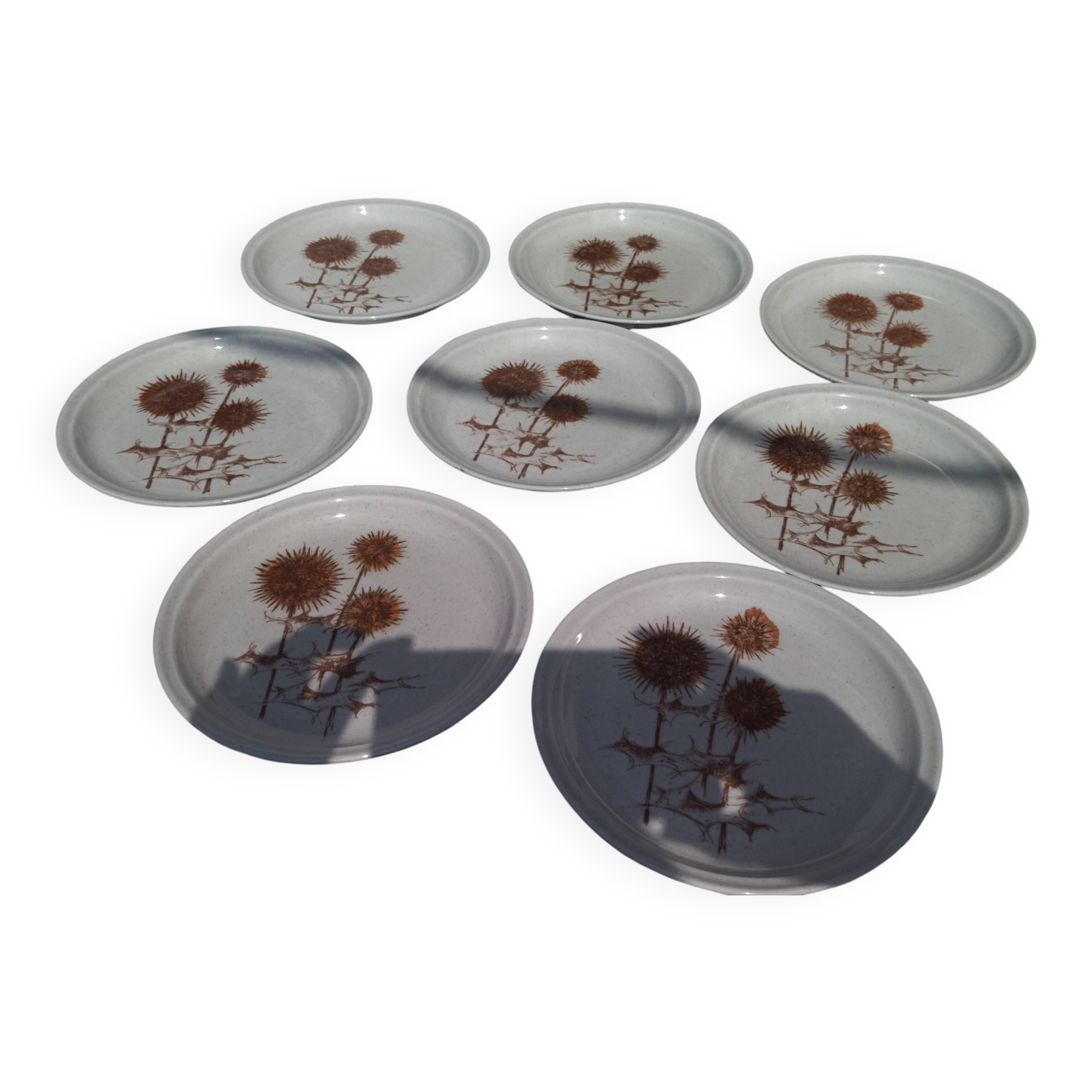 Sarreguemines Burgundy Stoneware Dessert Plate
