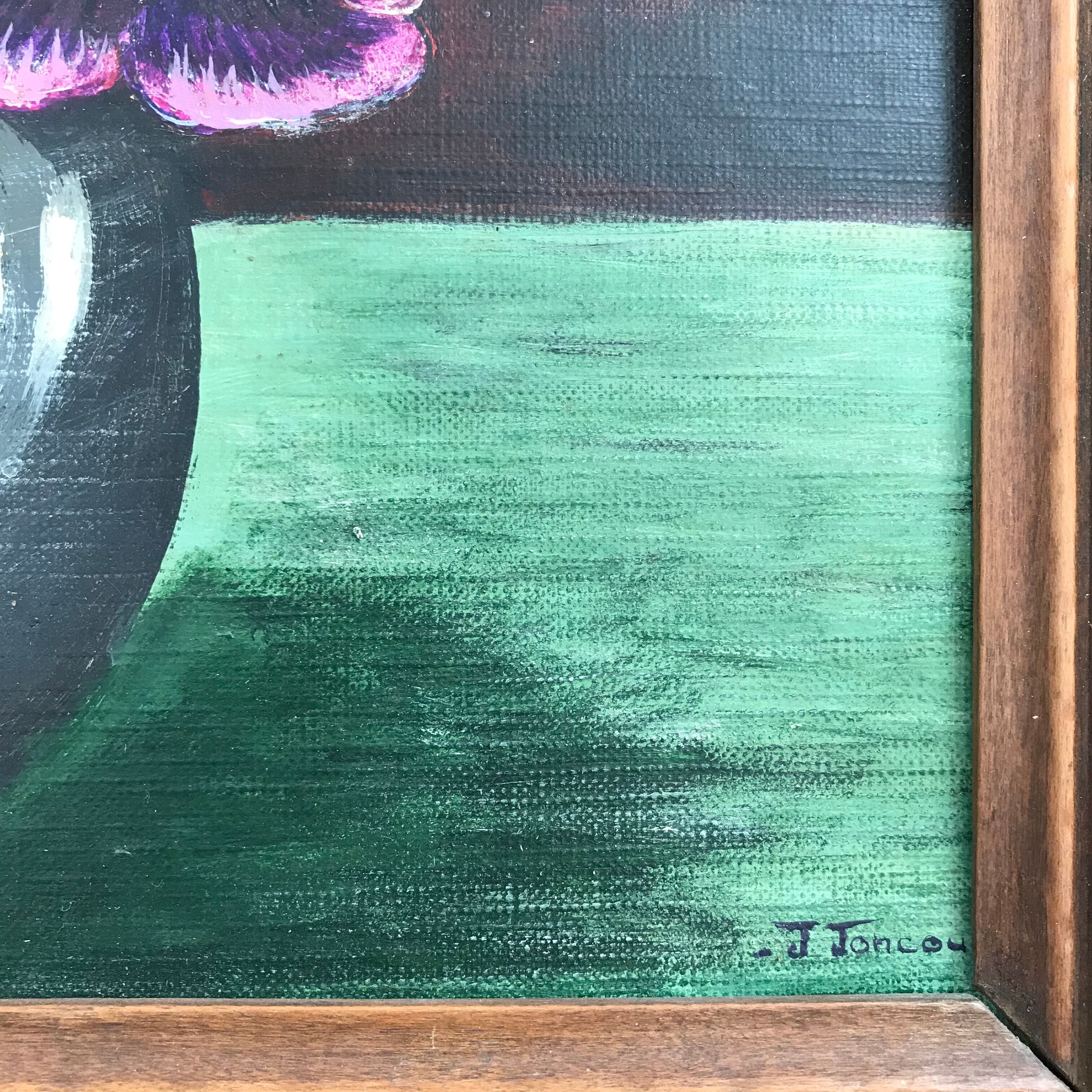 Peinture bouquet de pensées