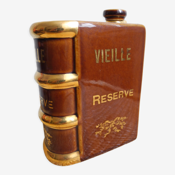 Flacon bouteille whisky imitation livre céramique vintage