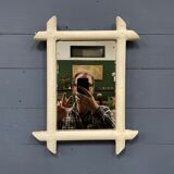 Mirror with white frame from France, 43x33 cm