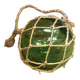 Old Glass Float Marine Ball With Vintage Net