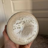 Old Stoneware Vase Ceramic Alsace Flowers Signed Paul Schmitter 1994 Unique