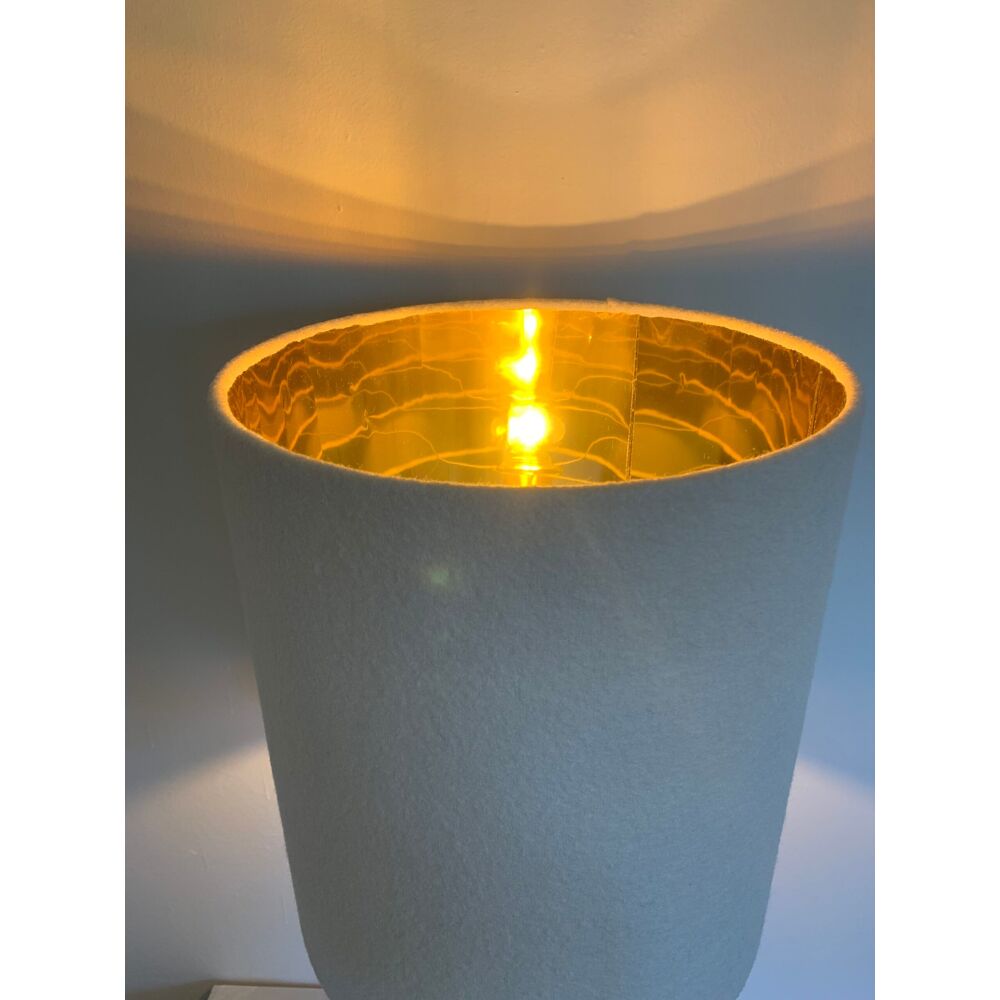 Green-sea brushed gold brass murano glass table lamp