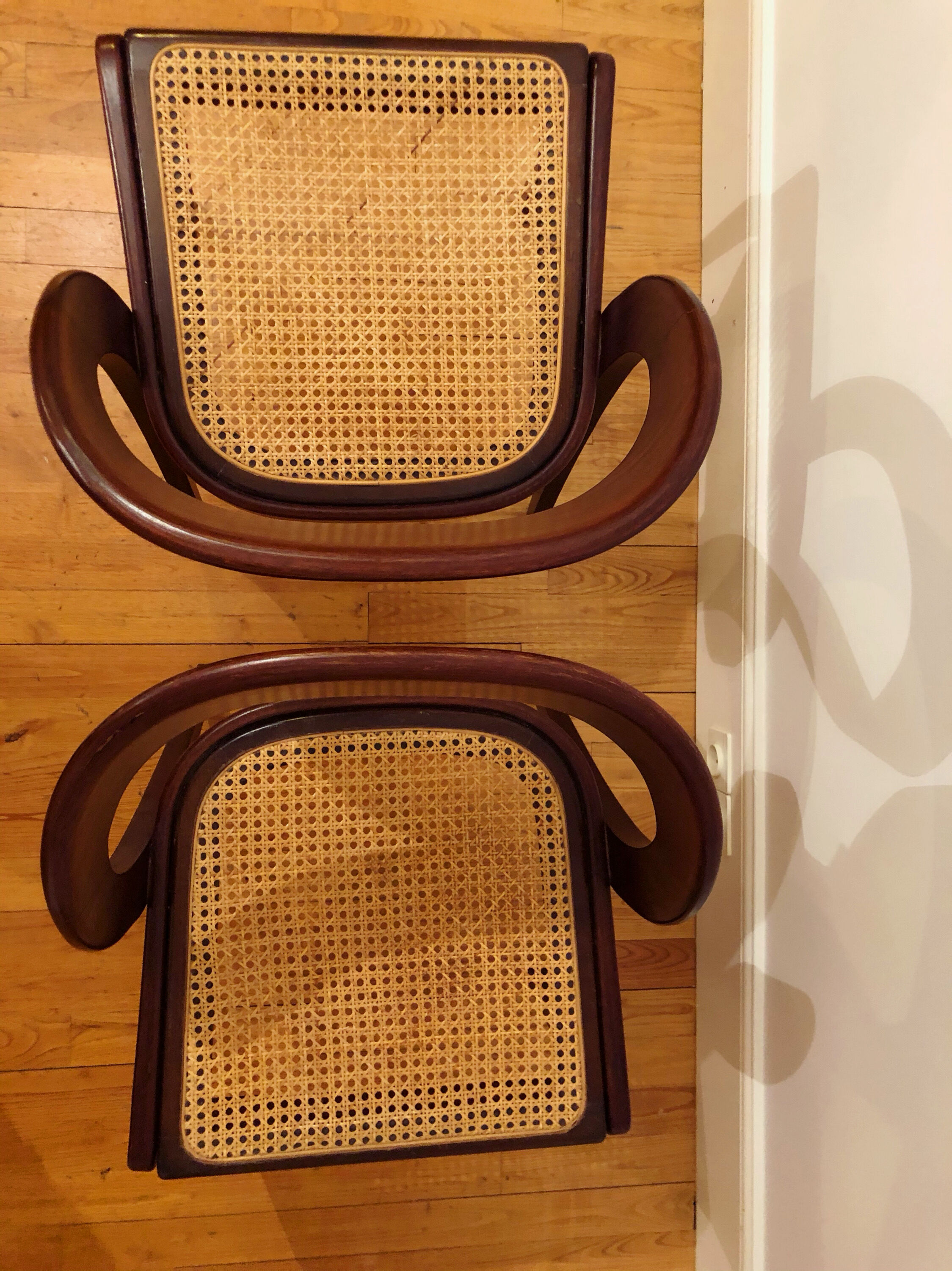 Pair of chairs Baumann model Gondole, 70s