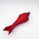 Tulip Vase Fratelli Toso Murano Red Crystal Ribbons 37.5cm