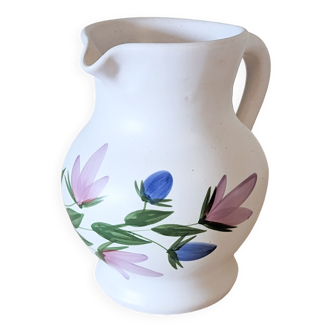 Vintage hand-painted stoneware pitcher