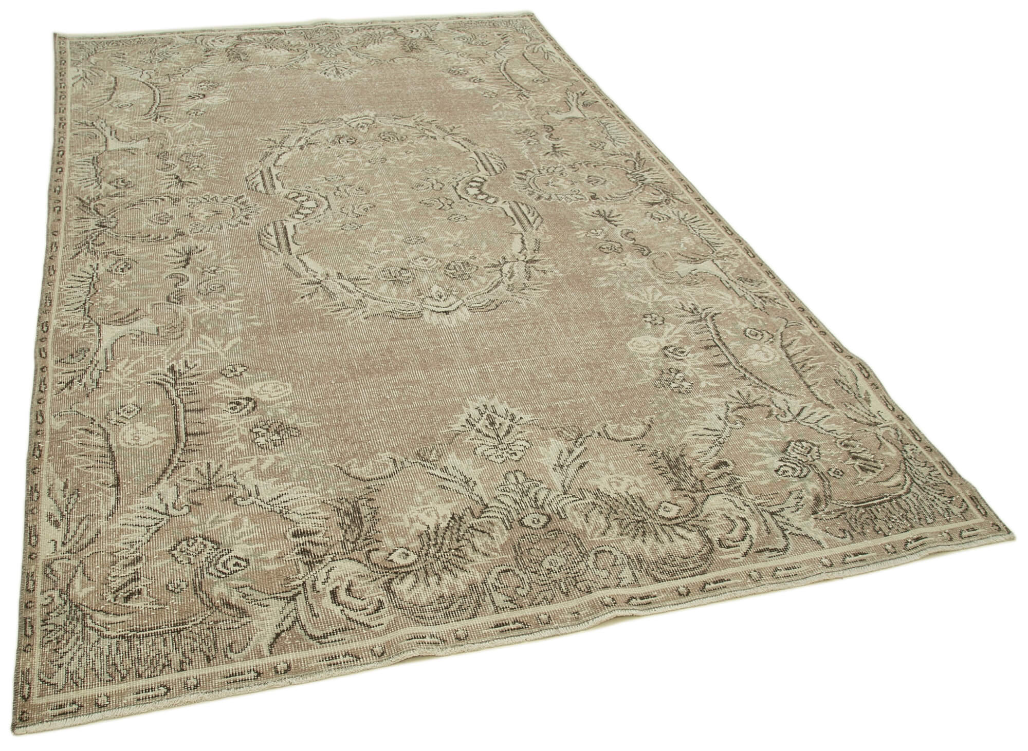 Handwoven unique anatolian beige rug 185 cm x 298 cm - 36743
