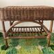 Vintage rattan and wicker bench from the 1970s