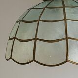 Suspension lampshade in bluish mother-of-pearl 1950