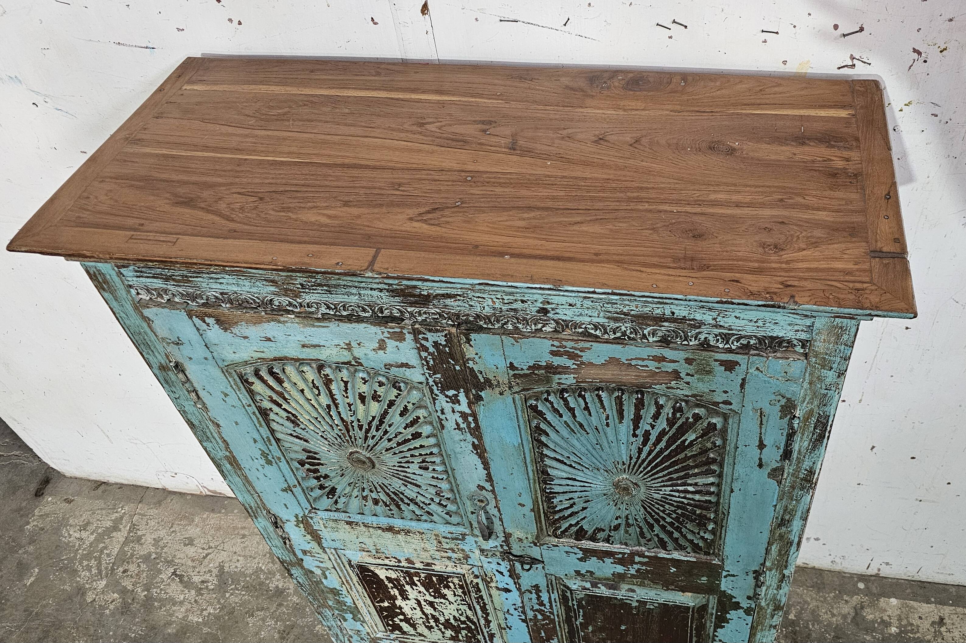 Antique Shekhawati cabinet in Burmese teak