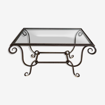 Ironwork coffee table in the style of René Prou 1960 windings