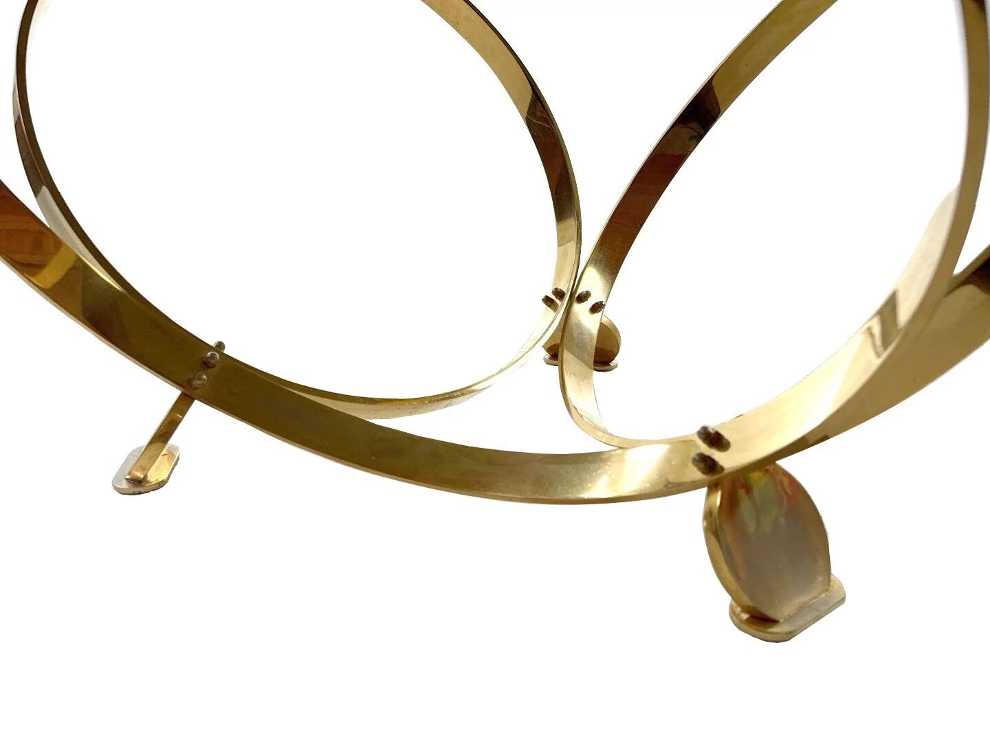 Knut Hesterberg round coffee table in brass with smoked glass