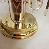 Paire de lampes de table avec des cristaux verticaux rigides 1980