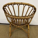 Children's rattan shell armchair
