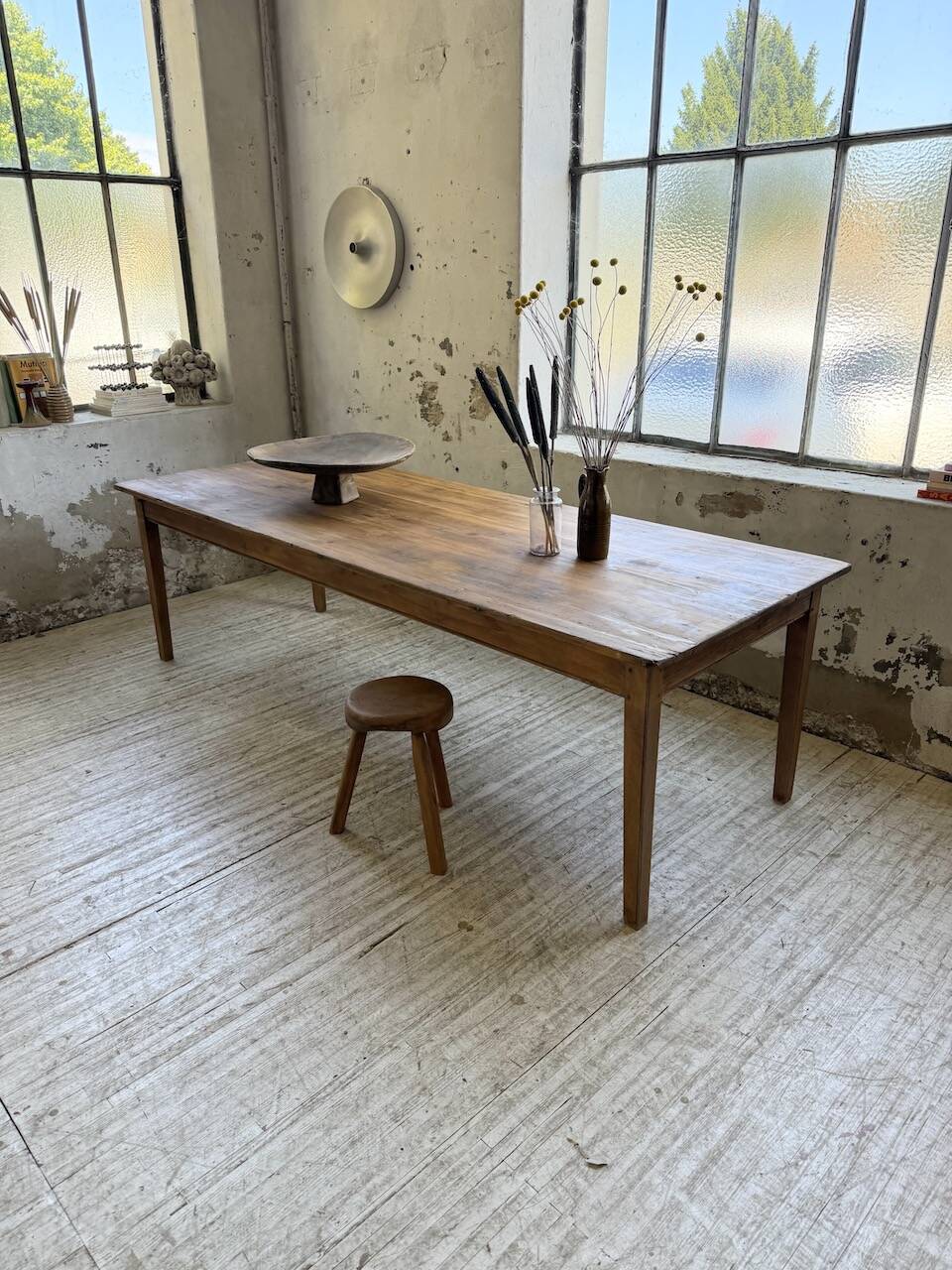50s pine and oak farmhouse table 2.5m