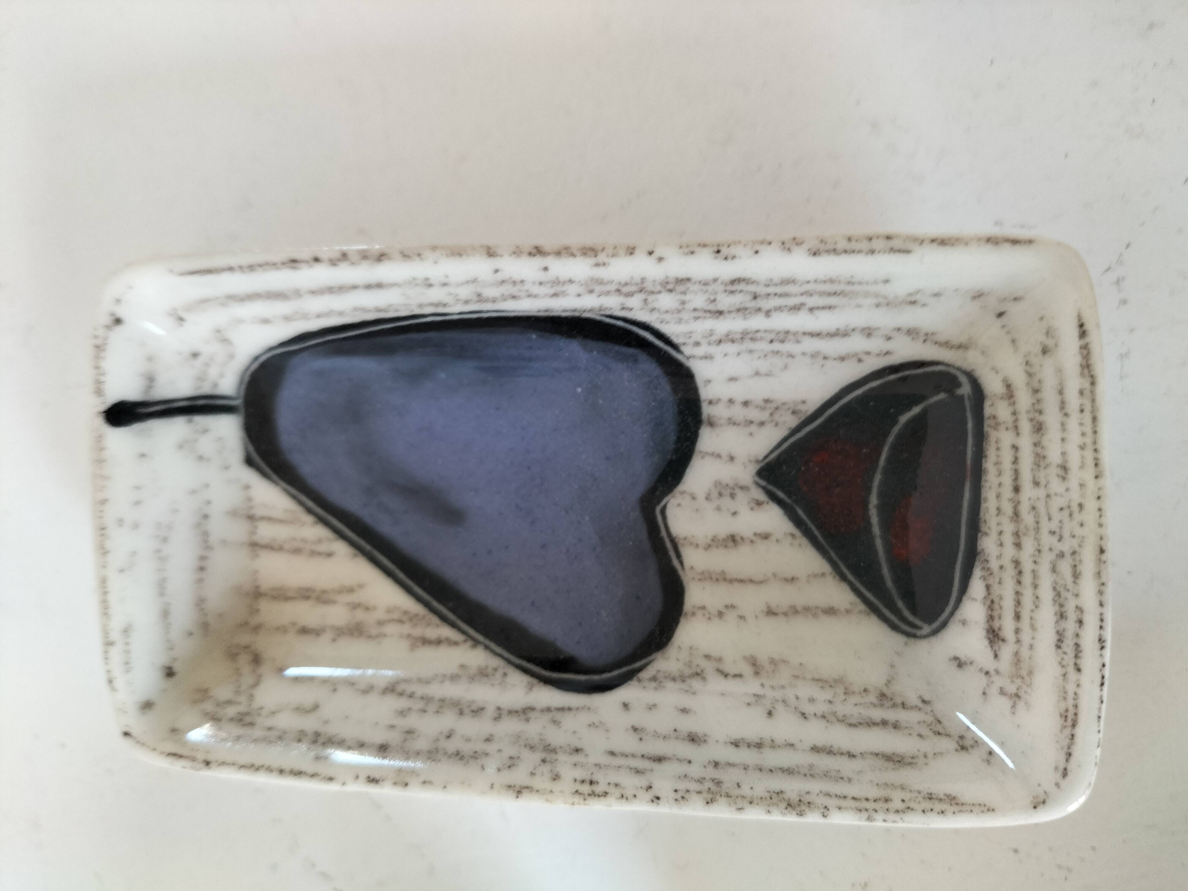 Trio of decorative glazed ceramic bowls – Italy, 1960s