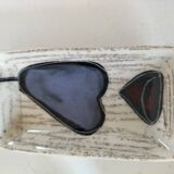 Trio of decorative glazed ceramic bowls – Italy, 1960s