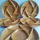 Lot de 5 assiettes à compartiments en gres Longchamp vintage