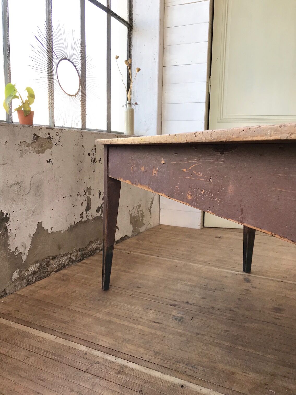 Vintage pine farm table