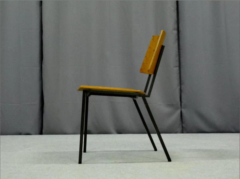 Lot of 4 oak chairs, 1974