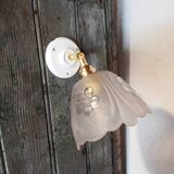 Vintage frosted glass wall light